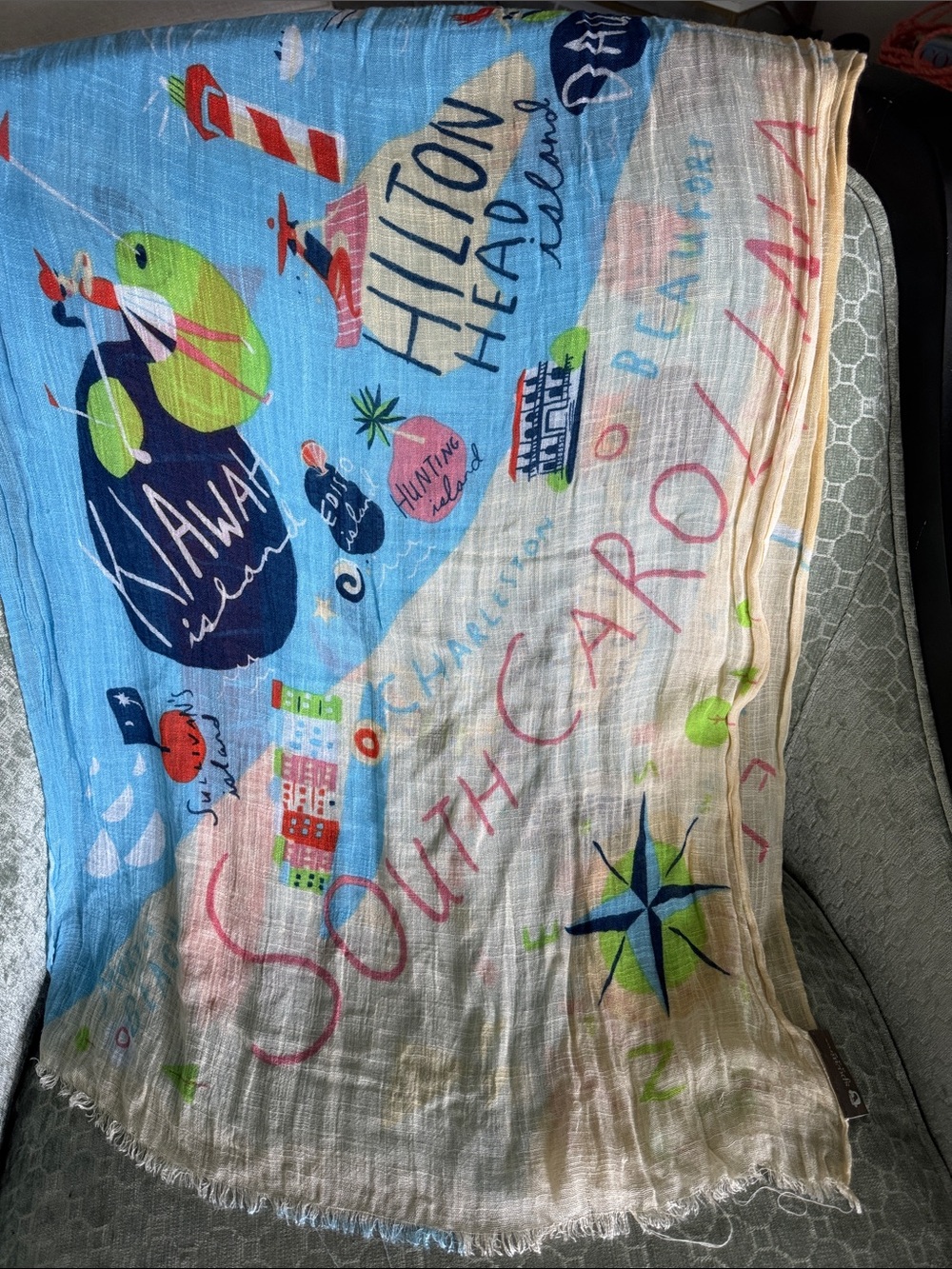 Spartina 449 South Carolina Coastal Lightweight Scarf EUC